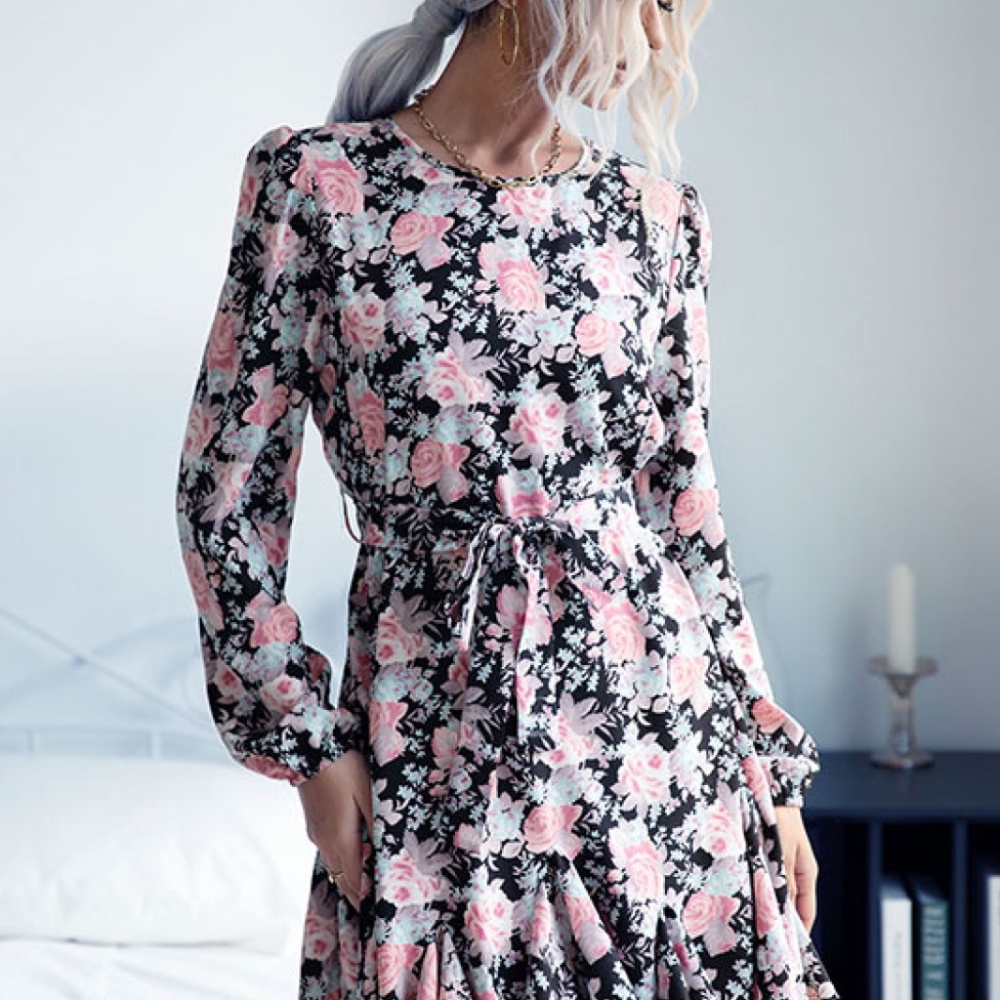 Floral Mini Dress with ruffles